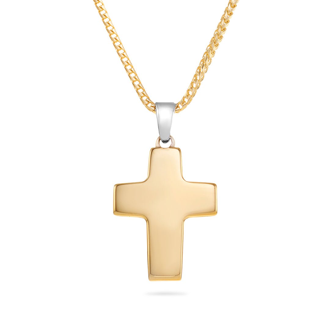 Solid White Gold Crucifix Cross Pendant Necklace